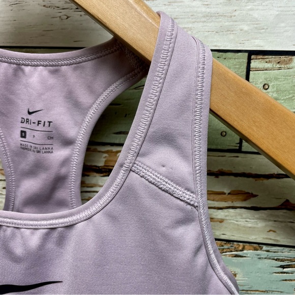 Women’s Nike Dri-Fit Sports Bra Light Blush Mauve Logo Size Small - Picture 3 of 4